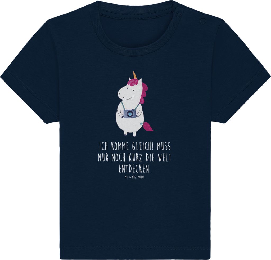 Mr. & Mrs. Panda T-Shirt Einhorn Fotograf 24. - 36. Monat - French Navy - Geschenk, Kleinkind Shirt, Babyshirt, Fotografie, Reise, Kamera, Baby, Un...