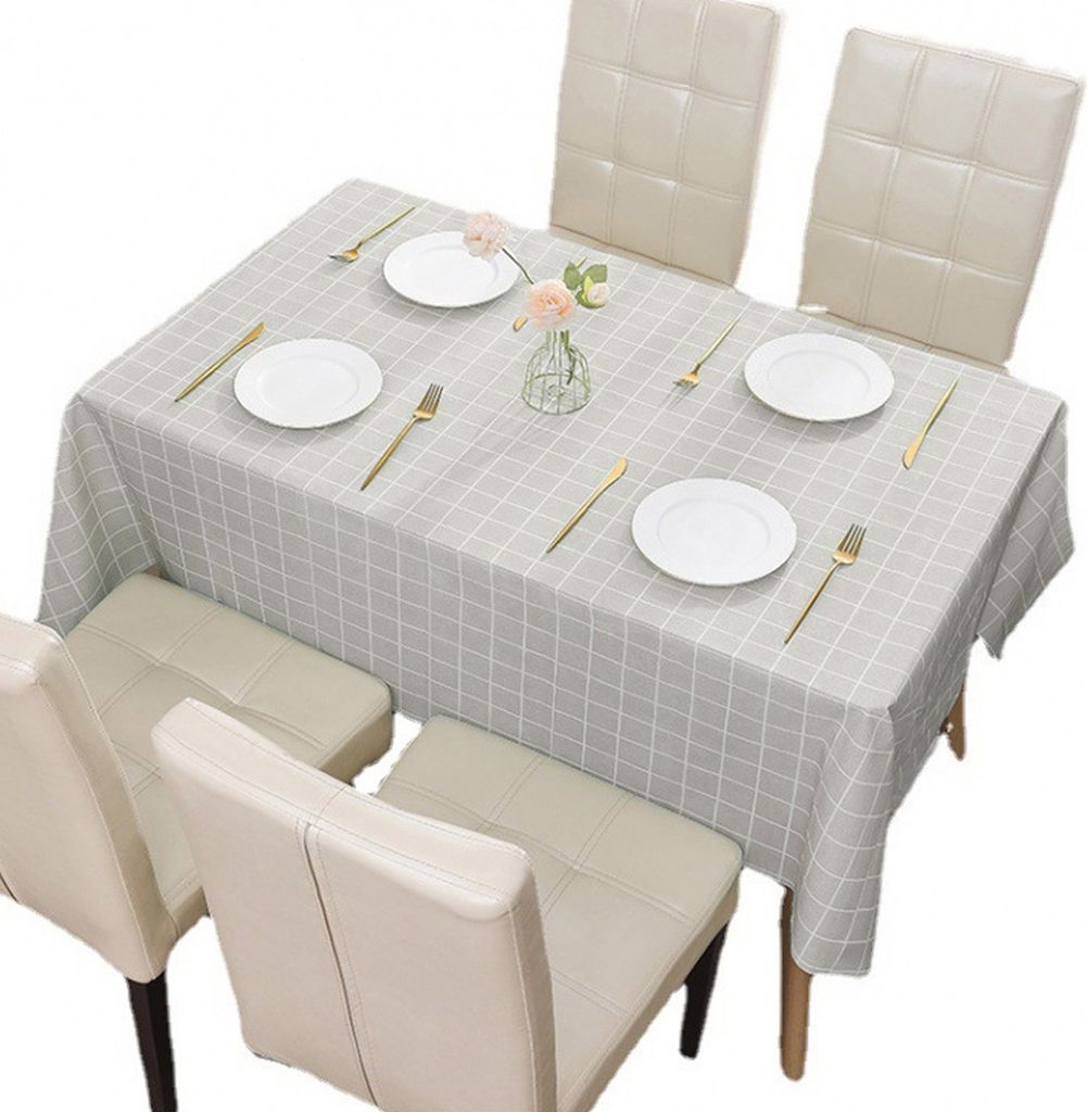 2pcs Tischdecke,Boho Wasserdichte,137 * 90 cm,Abwaschbar Rechteck Baumwolle Tischabdeckung Gartentischdecke