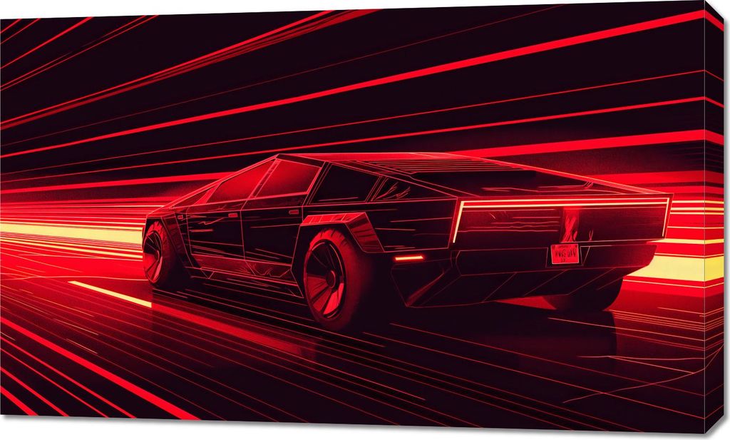 Bild 100x60cm Geschwindigkeit in Rotem Neon