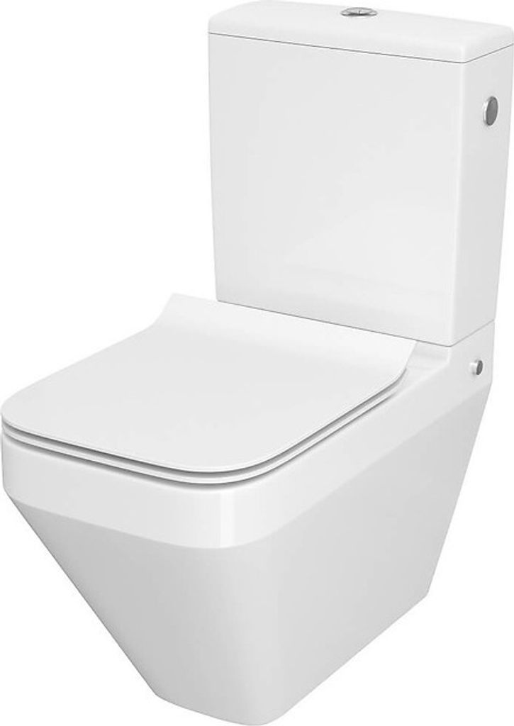 CERSANIT Design Stand-WC CREA K114-022 mit Spülkasten CREA K673-004 und WC Sitz aus Duroplast , SLIM , Absenkautomatik , Schnellverschluss WC Sitz