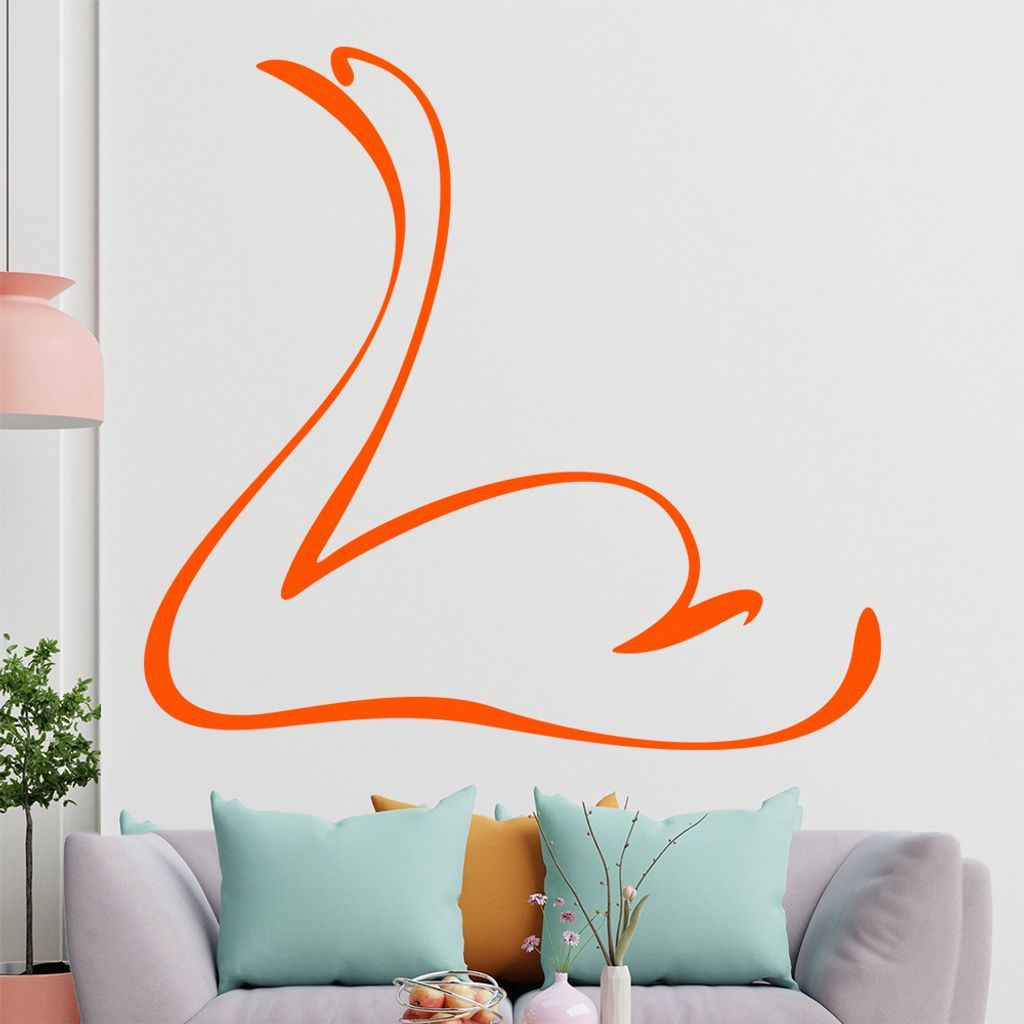 Schwan Linien Wandtattoo in 6 Größen - Wandaufkleber Wall Sticker - Dekoration, Küche, Wohnzimmer, Schlafzimmer, Badezimmer
