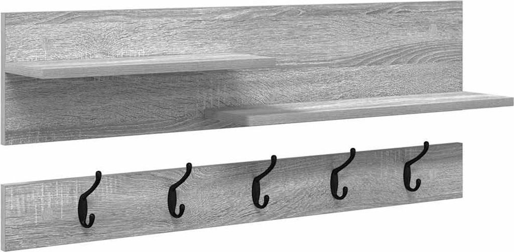 vidaXL Wandmontierter nachttisch Graues Sonoma 90 x 15 x 36 cm