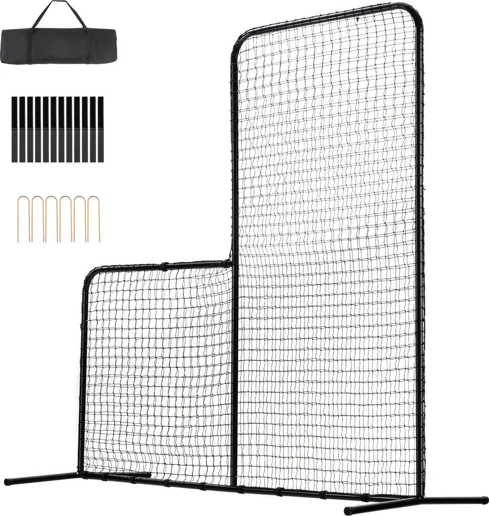 Filet de Baseball Robuste 7x7 ft - Protection L-Screen avec Sac et Piquets