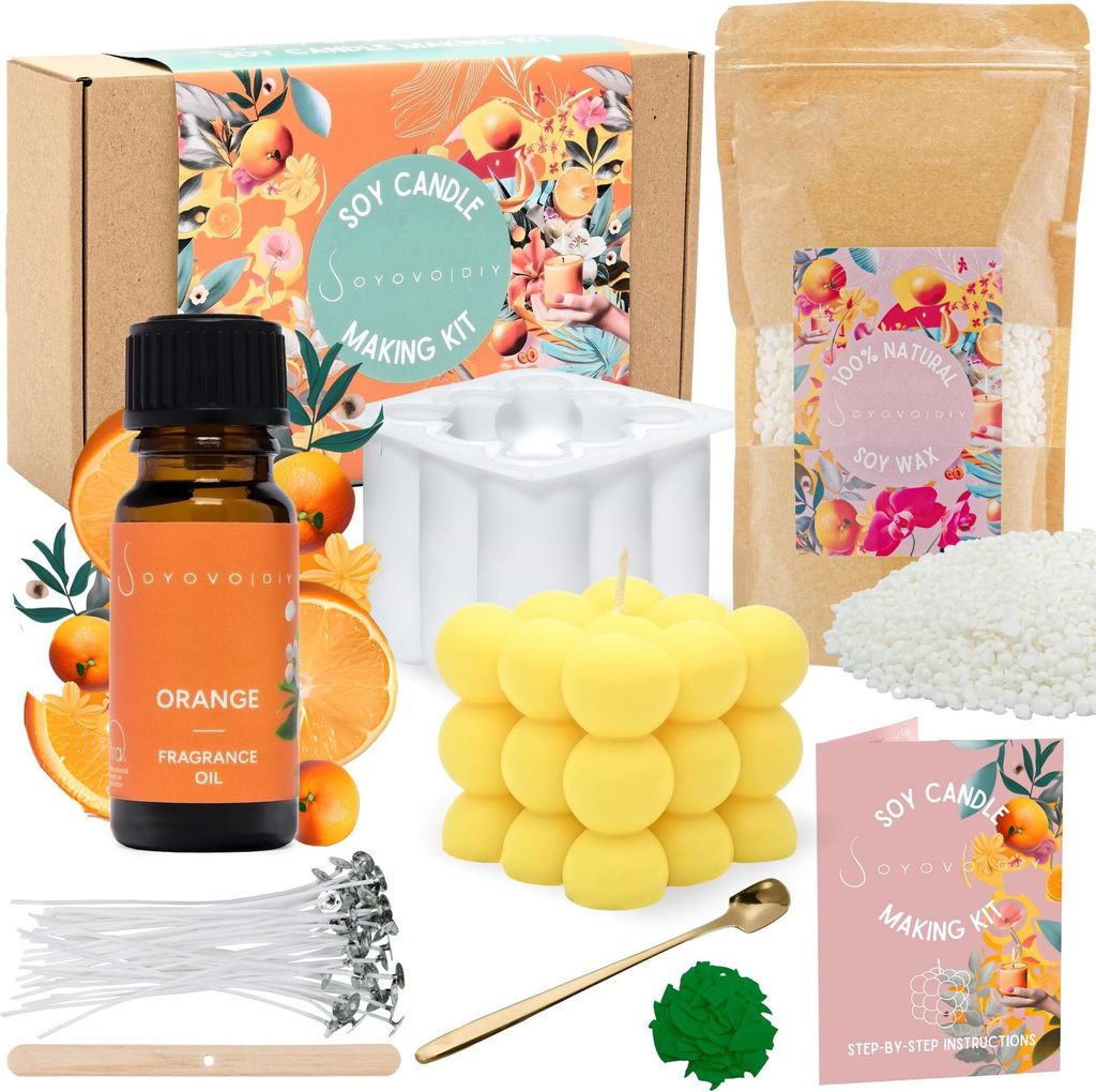 Soyovo DIY Kerzen Selber Machen Set  Kerzen Set Selber Machen  Soy Wax  Soya Wax for Candle Making  Kerze Selber Machen Wachs