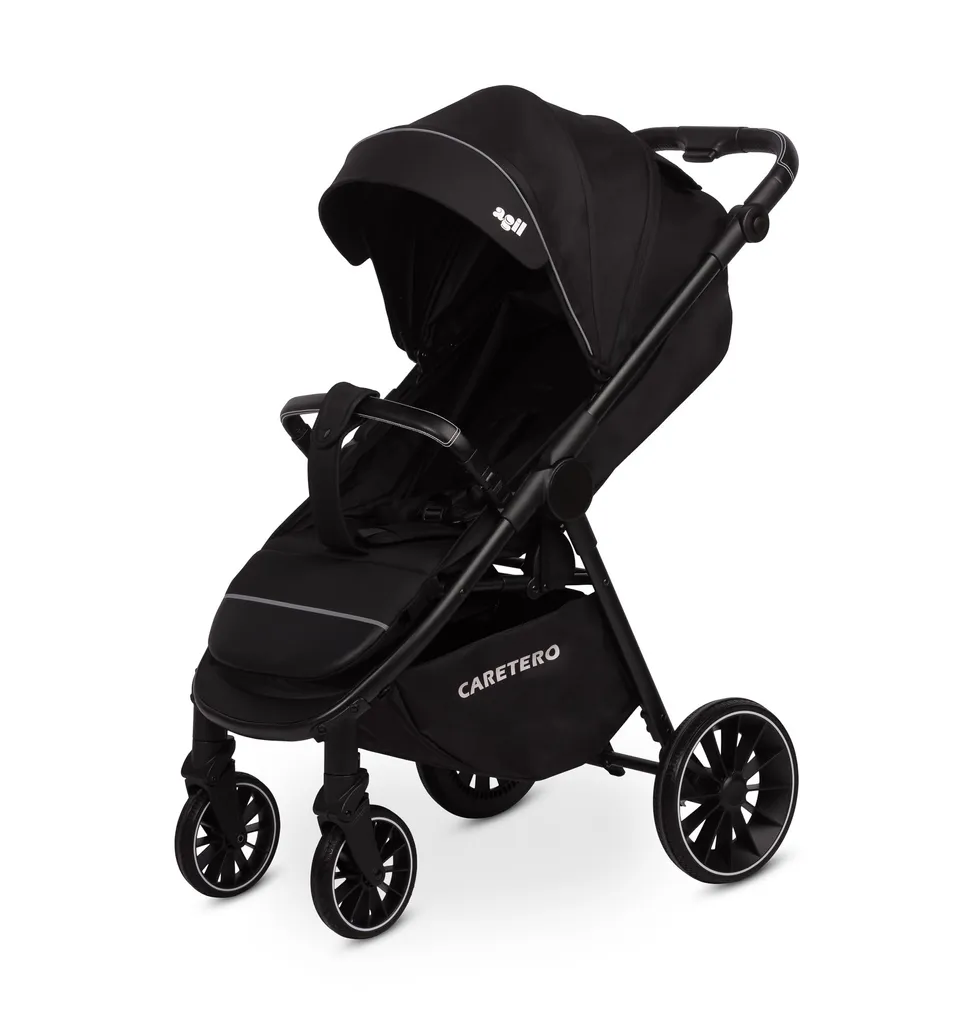Poussette Buggy Bébé Agil Pram Noir Ultra Maniable avec Habillage Pluie