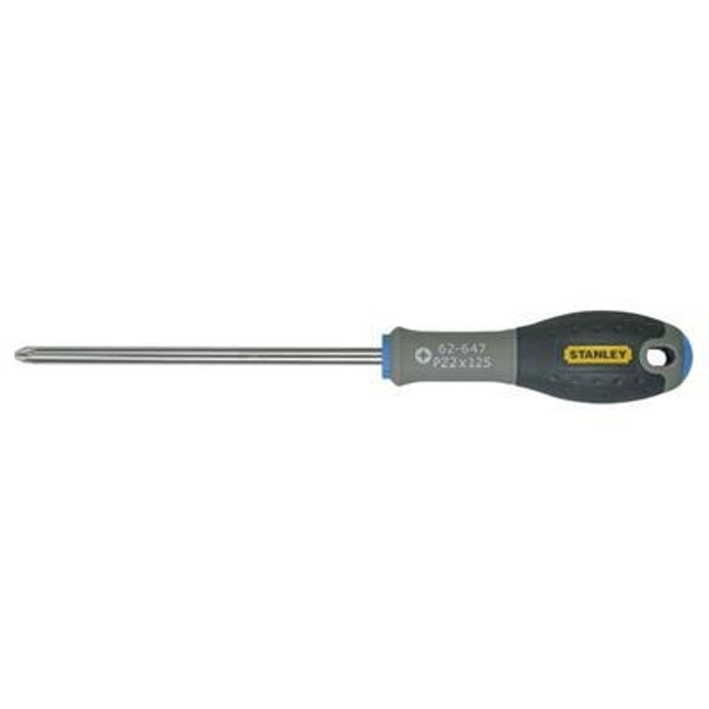 STANLEY FMHT0-62647 FatMax Schraubendreher Pozidriv (aus rostfreiemStahl, PZ2x125 mm, ergonomischer Soft-Grip Handgriff)