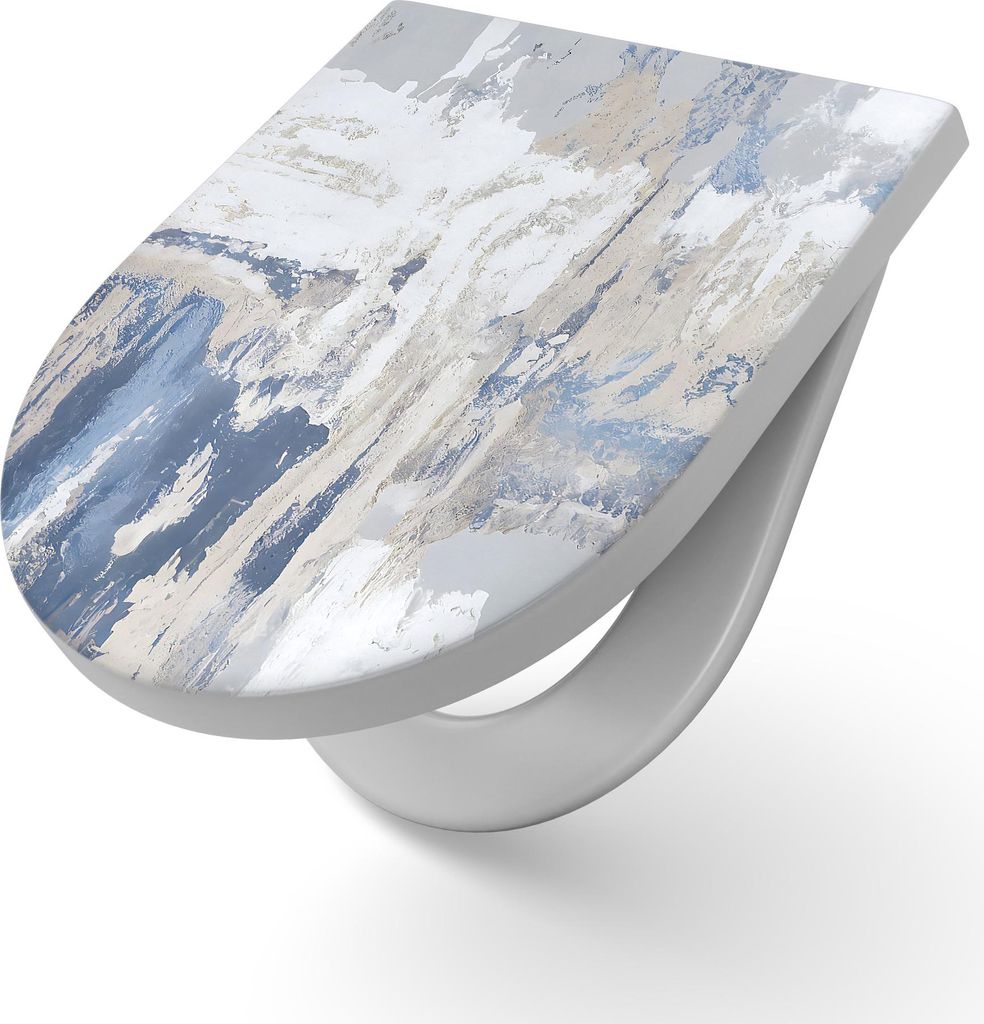 DEQORI WC-Sitz Duroplast 36,4x45,4 cm 'Schicht und Licht' Toilettensitz WC-Brille Design