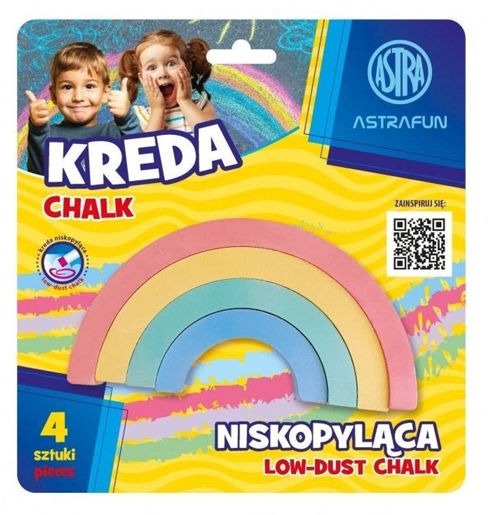 ASTRAFun, Straßenmalkreide "Regenbogen", 4 Stück, verschiedene Farben, 330022006