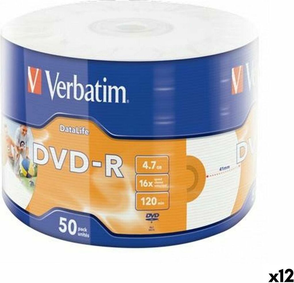 DVD-R Verbatim 4,7 GB 16x (12 Stück)