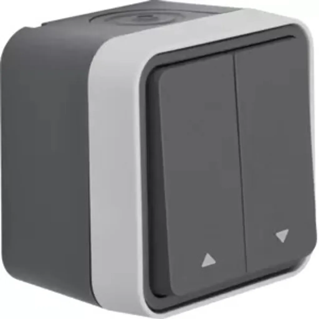 Berker W.1 bouton-poussoir de store gris mat IP55 pour extérieur