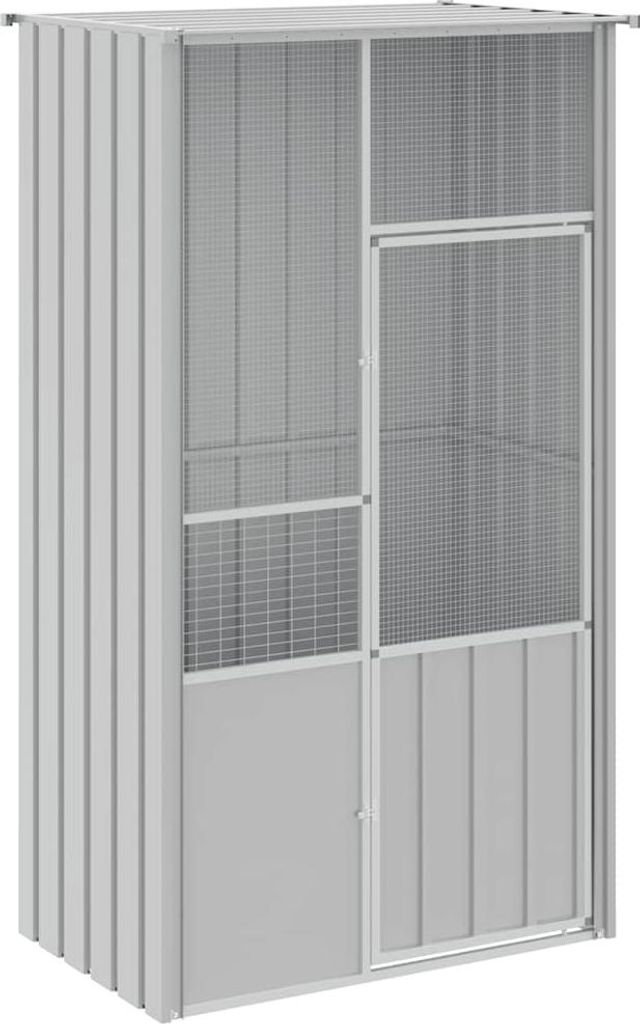 vidaXL Voliéra sivá 115x78x200 cm Pozinkovaná oceľ Obrázok produktu 