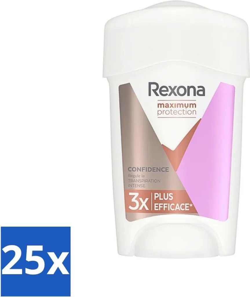 Rexona Women - Deodorante Stick - Massima protezione - Antitraspirante - 45 ml - Confezione risparmio - 25 pezzi