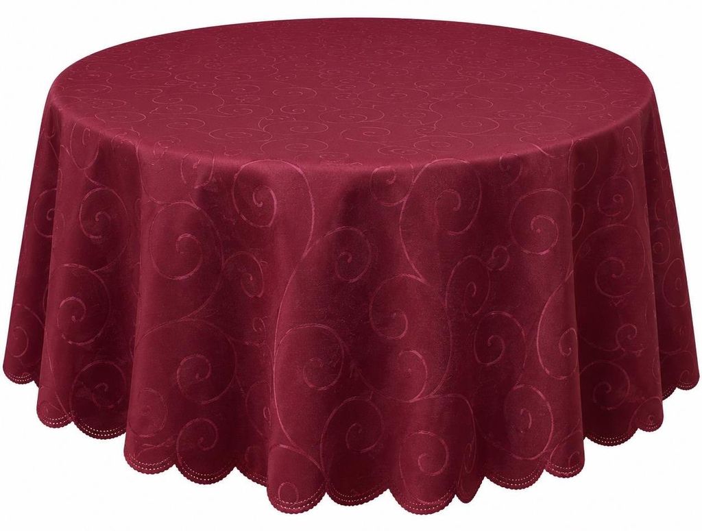 Tischdecke beere oval 160x220 cm damast Ornamente bügelfrei Produktbild 
