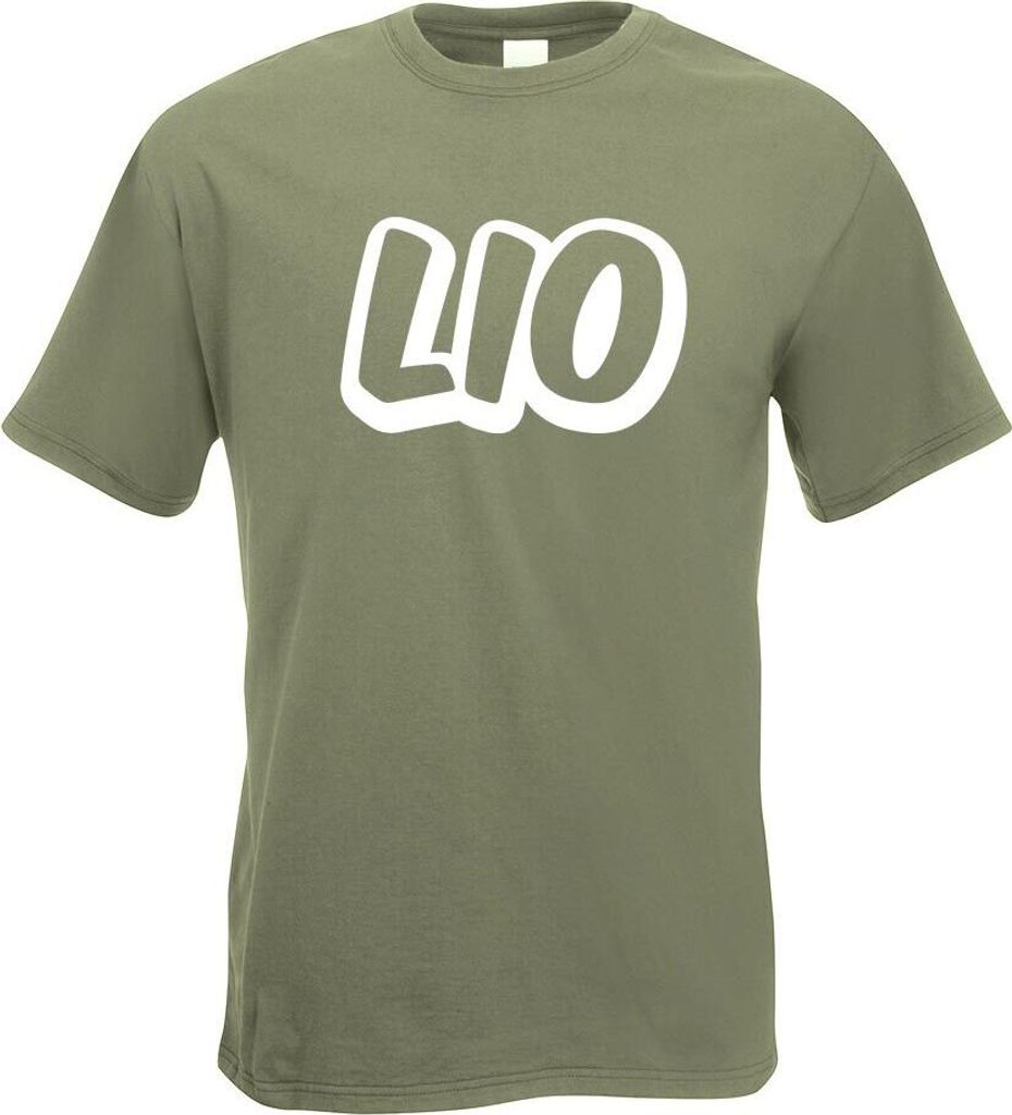 Kiwistar - T-Shirt - Olive - Lio Vorname Jungen Motiv Bedruckt Funshirt Design Print - mit Motiv Bedruckt - Funshirt Design - Sport - Freizeit - He...