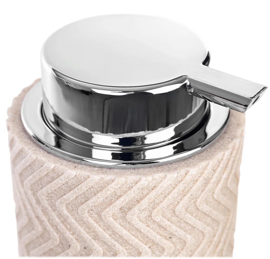 Distributeur savon pompe anti-gaspillage KADAX en polyrésine beige durable - 8