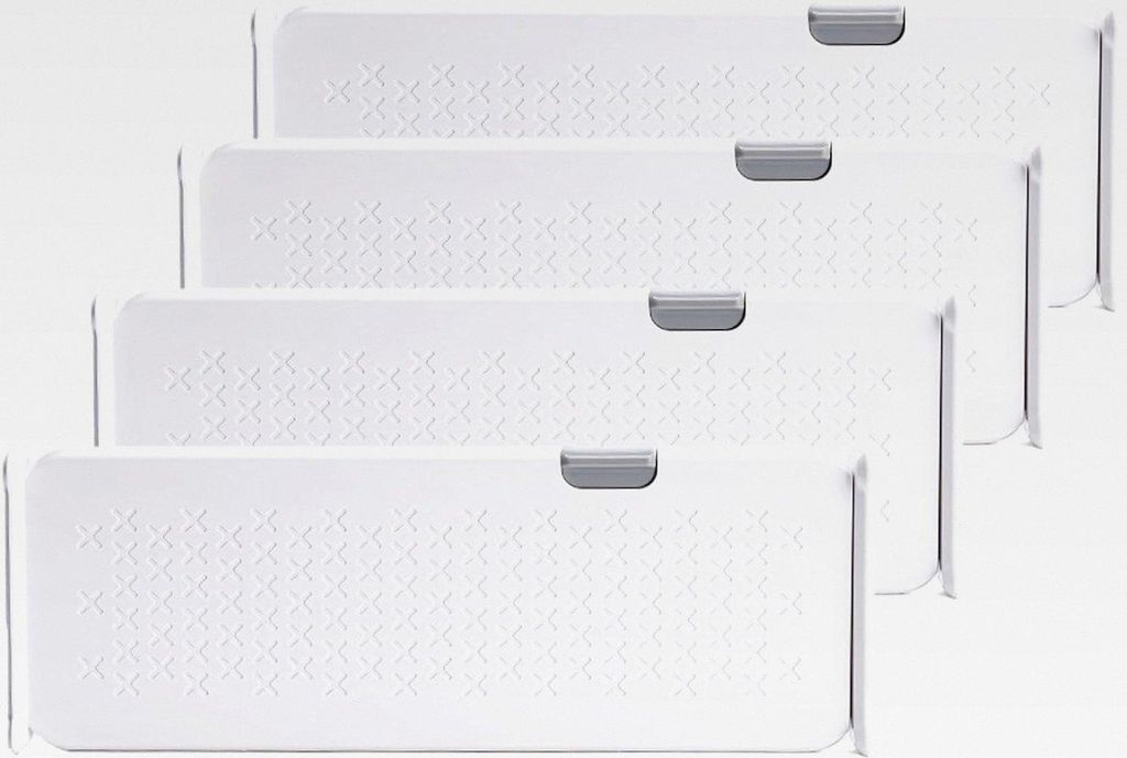 4 Stück Schubladentrenner 28-44 cm für Kleidung erweiterbare Kommode-Separatoren Weiß