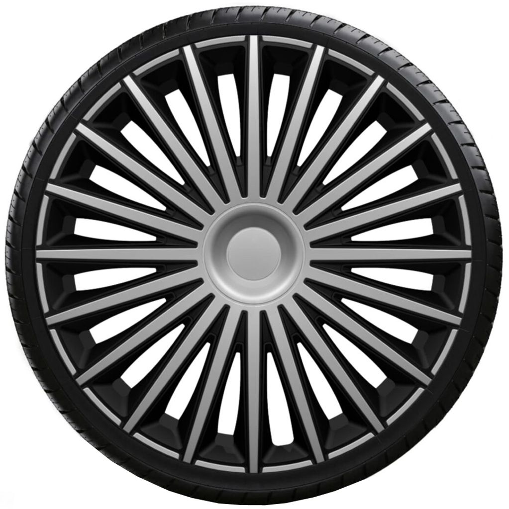 15" Zoll Radkappen Schwarz Silber Radzierblenden Radblenden 15 DAKOTA SILVER BLACK ARGO