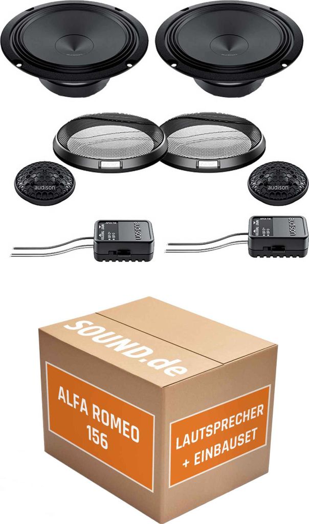 Lautsprecher Boxen Einbaupaket vorne Audison APK-165 passend für Alfa Romeo 156 | 2x Tief-Mitteltöner 2x Hochtöner