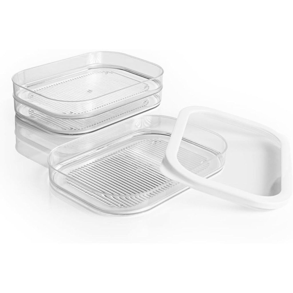 GOURMETmaxx Aufschnittboxen Kühlschrank mit Deckel 3 Lagen