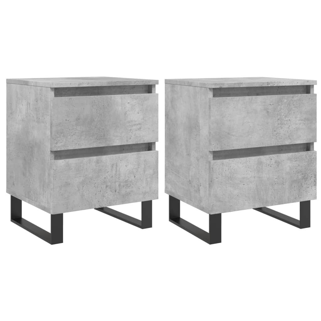 Nachttische 2 Stk. Betongrau 40x35x50 cm Holzwerkstoff