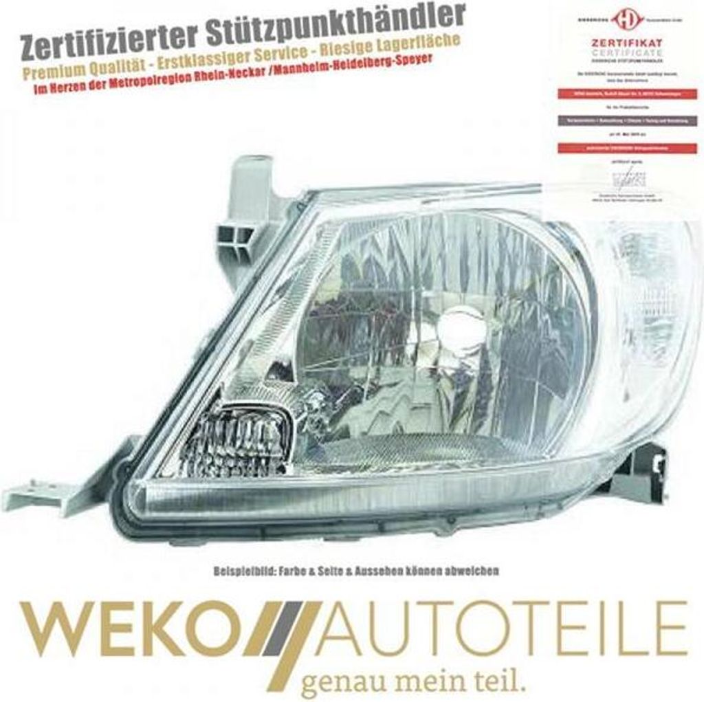 Scheinwerfer rechts DIEDERICHS 6684980 für TOYOTA
