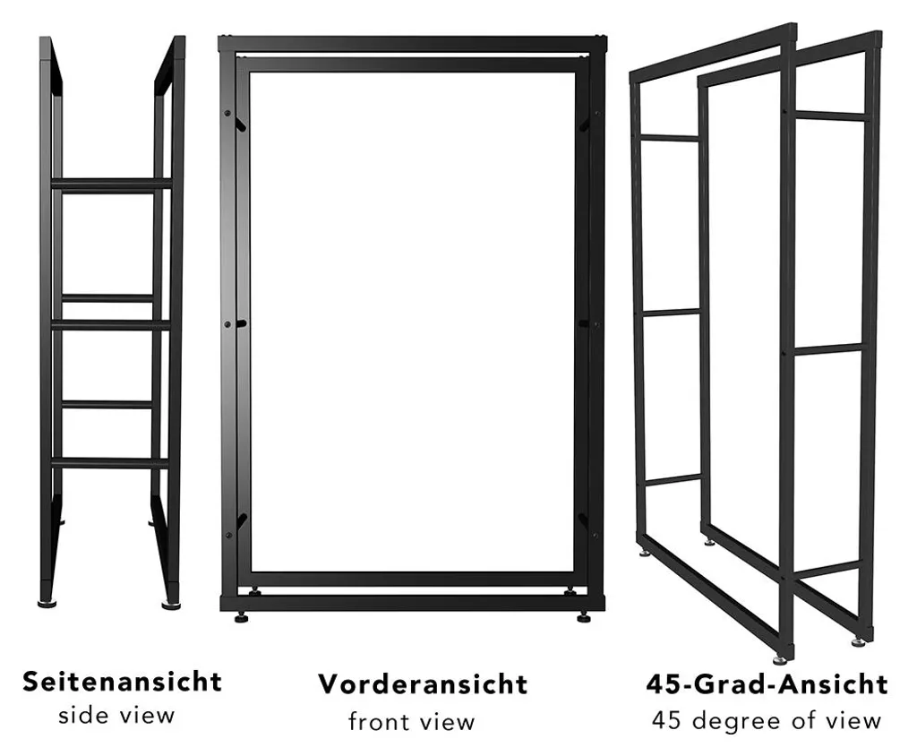 Panier à bois large 150x80cm structure en bois robuste pour cheminée