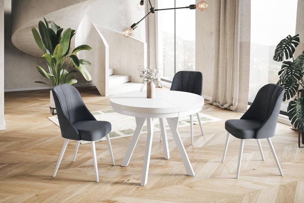 Esstisch Rund Evo, Moderner Esstich Ausziehbar, Tisch mit Produktbild 