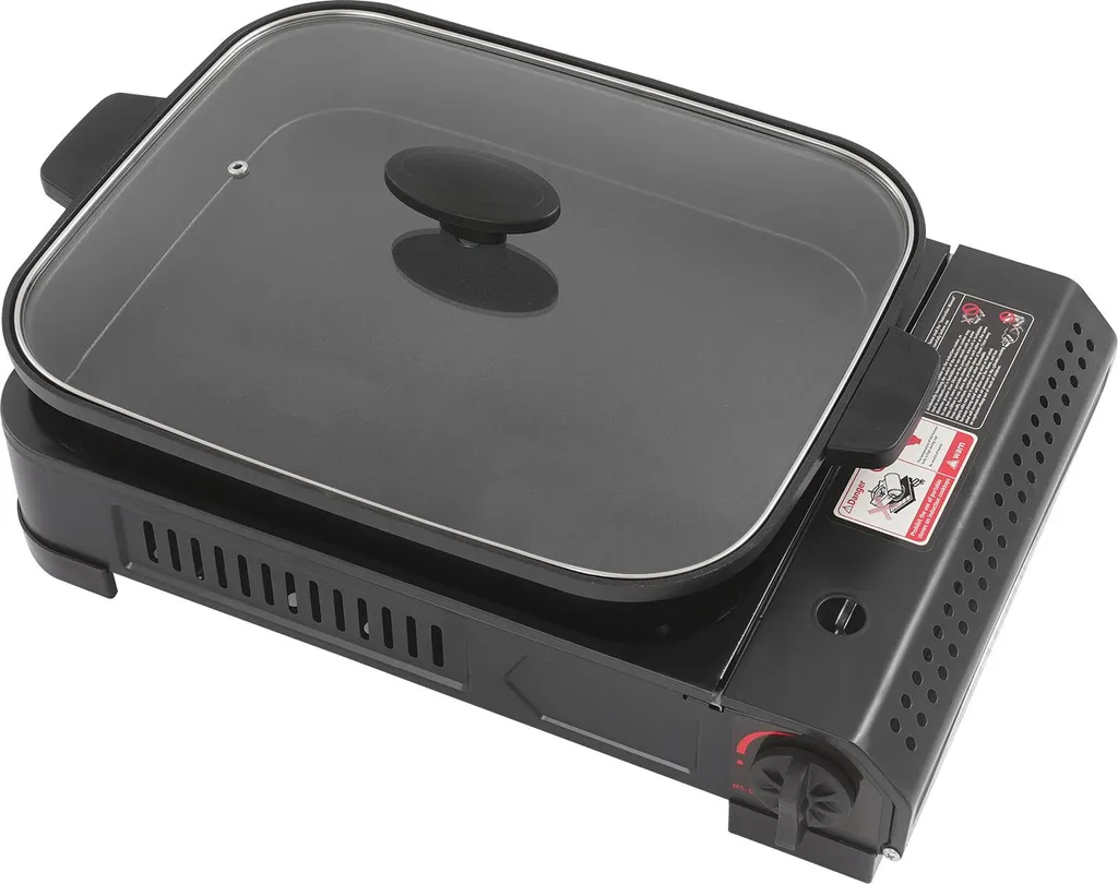 Réchaud à gaz portable coupe-vent avec plaque de cuisson grill - 2