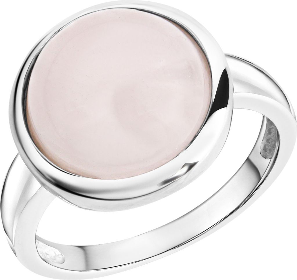 Zeeme Gemstones Ring 925/- Sterling Silber weiß 050 (15,9) Rosenquarz rosa 360271735