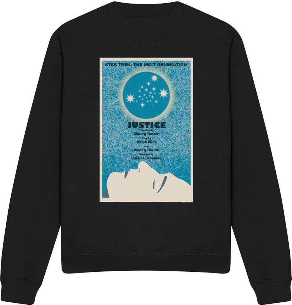Star Trek - "The Next Generation Season 1 Episode 8" Sweatshirt für Herren/Damen Uni TV11682 (S) (Schwarz)