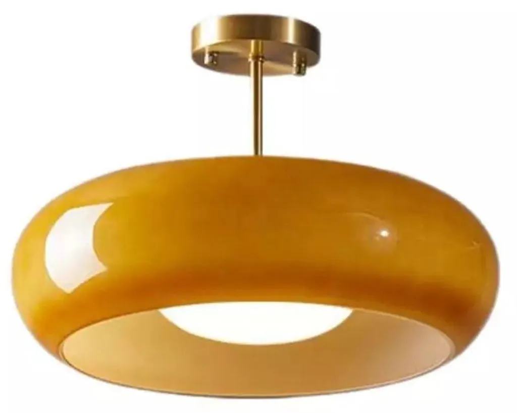 Plafonnier verre orange 40 cm DS80122 : stop à l'éclairage trop froid