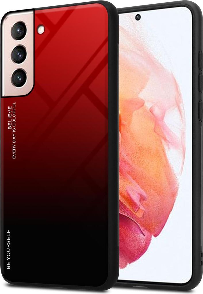 Cadorabo Hülle für Samsung Galaxy S21 5G Schutz Hülle in Schwarz Handyhülle TPU Etui Cover Case Tempered Glas