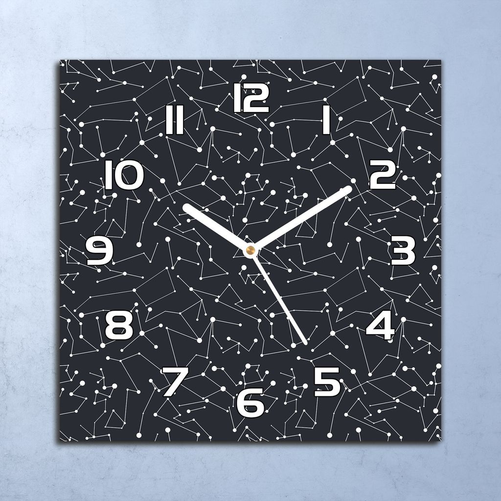 Deko Glasuhr Wanduhr 30x30 Sternbilder Galaxie Quarz Küchenuhr Bürouhr