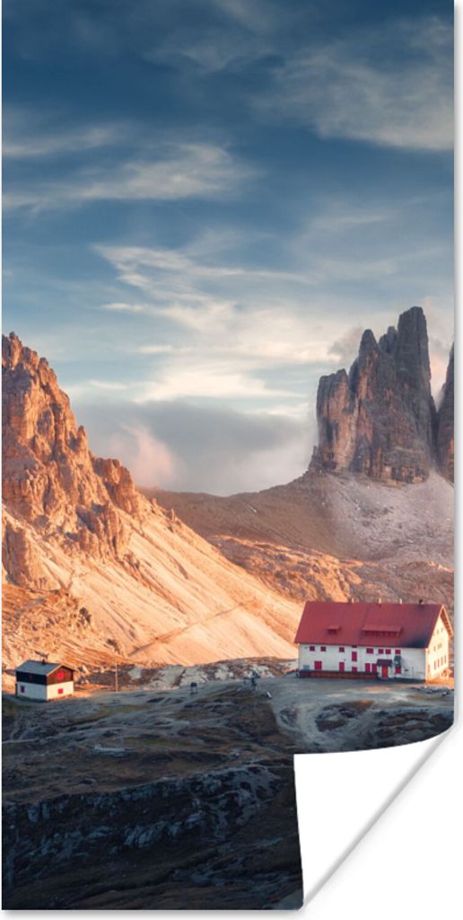 MuchoWow Poster Haus - Berge - Landschaft 40x80 cm - Dekoration