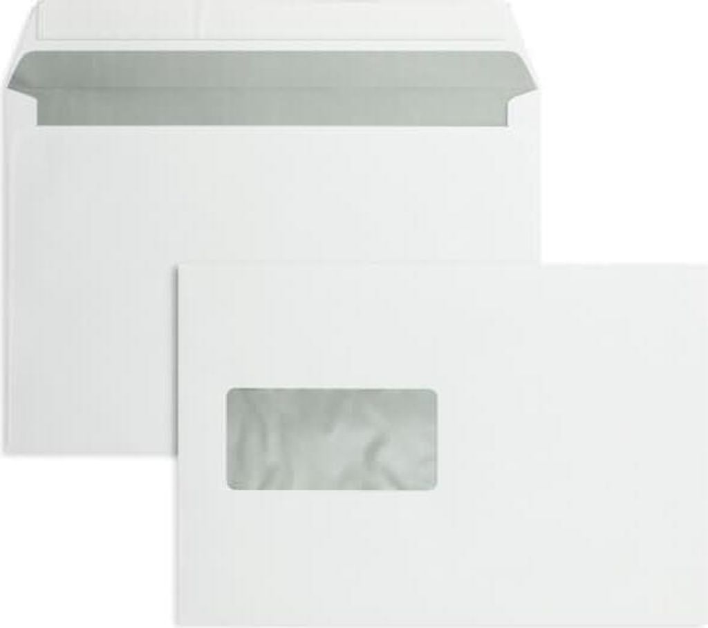 Briefumschläge C5 100g/qm haftklebend Fenster VE=500 Stück weiß