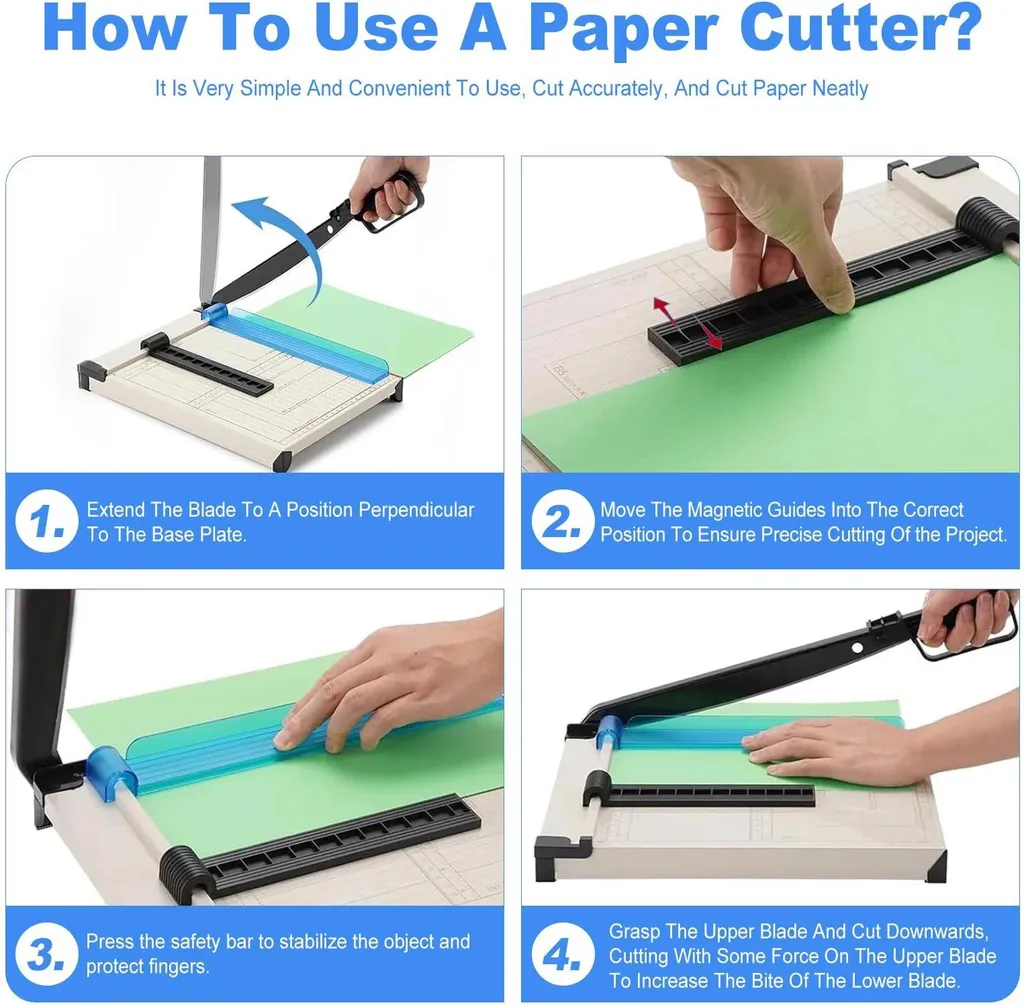 Massicot A4 à levier robuste capacité 15 feuilles pour artisans
