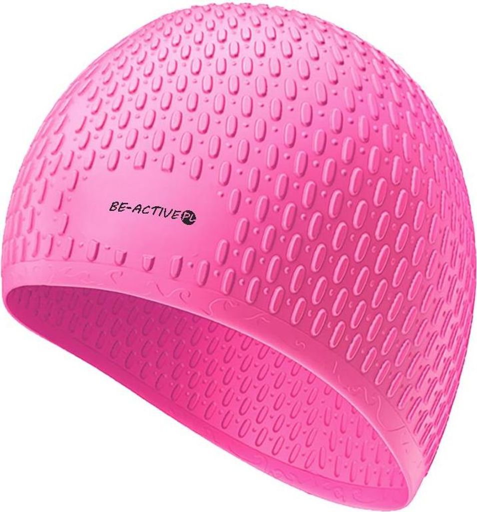 Badehaube, Silikon Schwimmkappe, Universalgröße, Sporthaube für Damen Herren, Kinder Rosa
