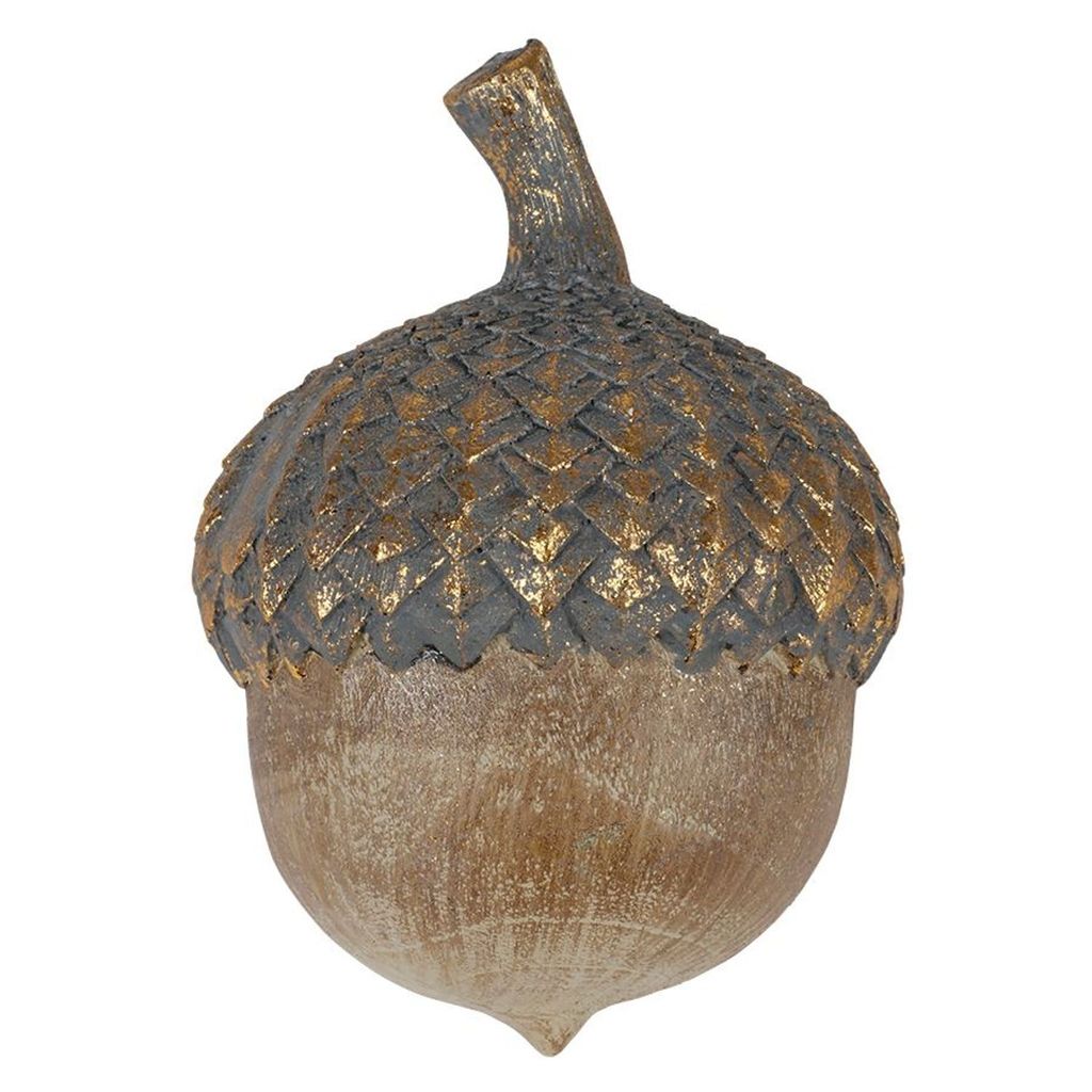 Deko-Eichel Dekofigur Herbstdeko Winterdeko Weihnachtsdeko Tischdeko Dekozapfen, Farbe:gold/grau