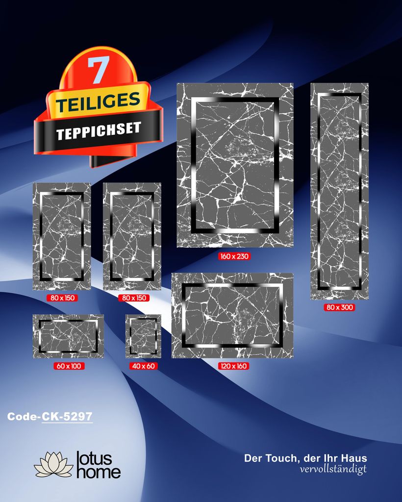 7-teiliges Teppich-Set CK 5297 Produktbild 