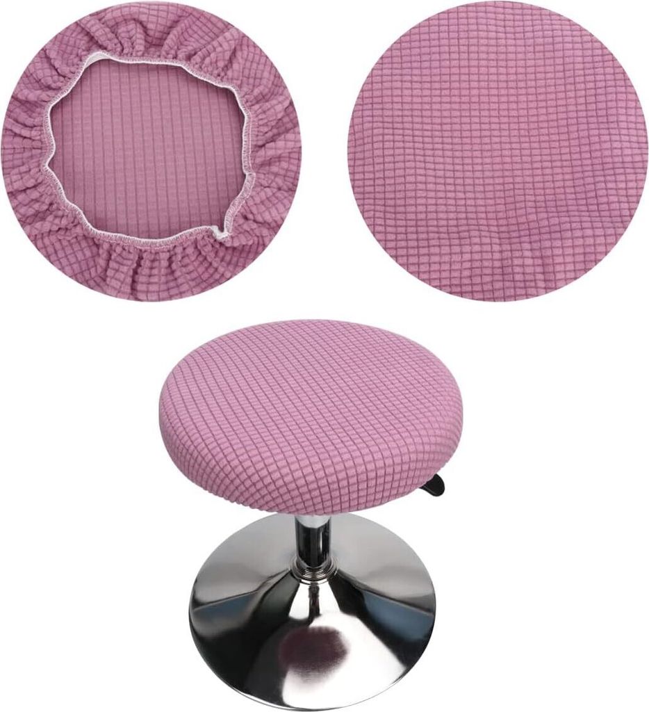 YINGAYOU Hockerbezug Rund 30-40cm - Plüsch Bezug Waschbar Dehnbar