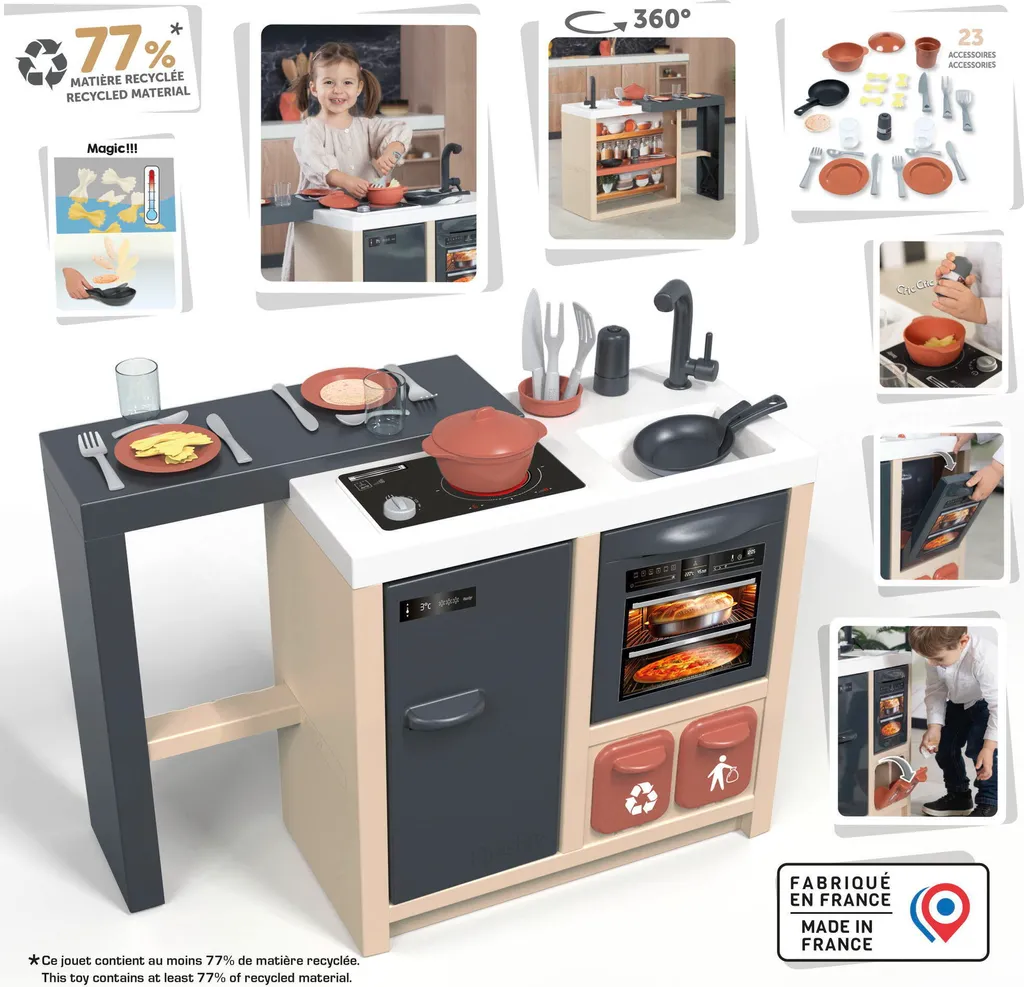 Ilot de Cuisine Smoby 360° Interactif - Grand Jeu d'Éveil dès 3 Ans