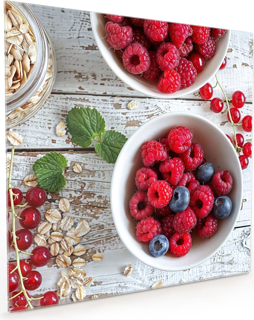 Küchenrückwand Spritzschutz Glas mit Motiv Himmlische Beeren 40 x 40 cm