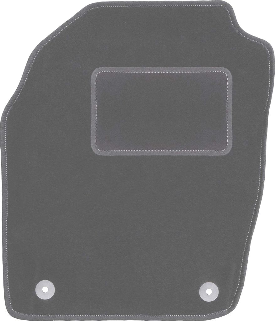 Fahrerfußmatte Velours graphit passend für Opel Agila A (2000-2007, Schrägheck) – mit Befestigungen – passgenau