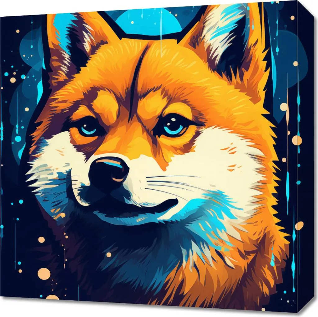 Wall Art Sci-Fi Volpe Spaziale 50x50 cm - Quadro Canvas HQ