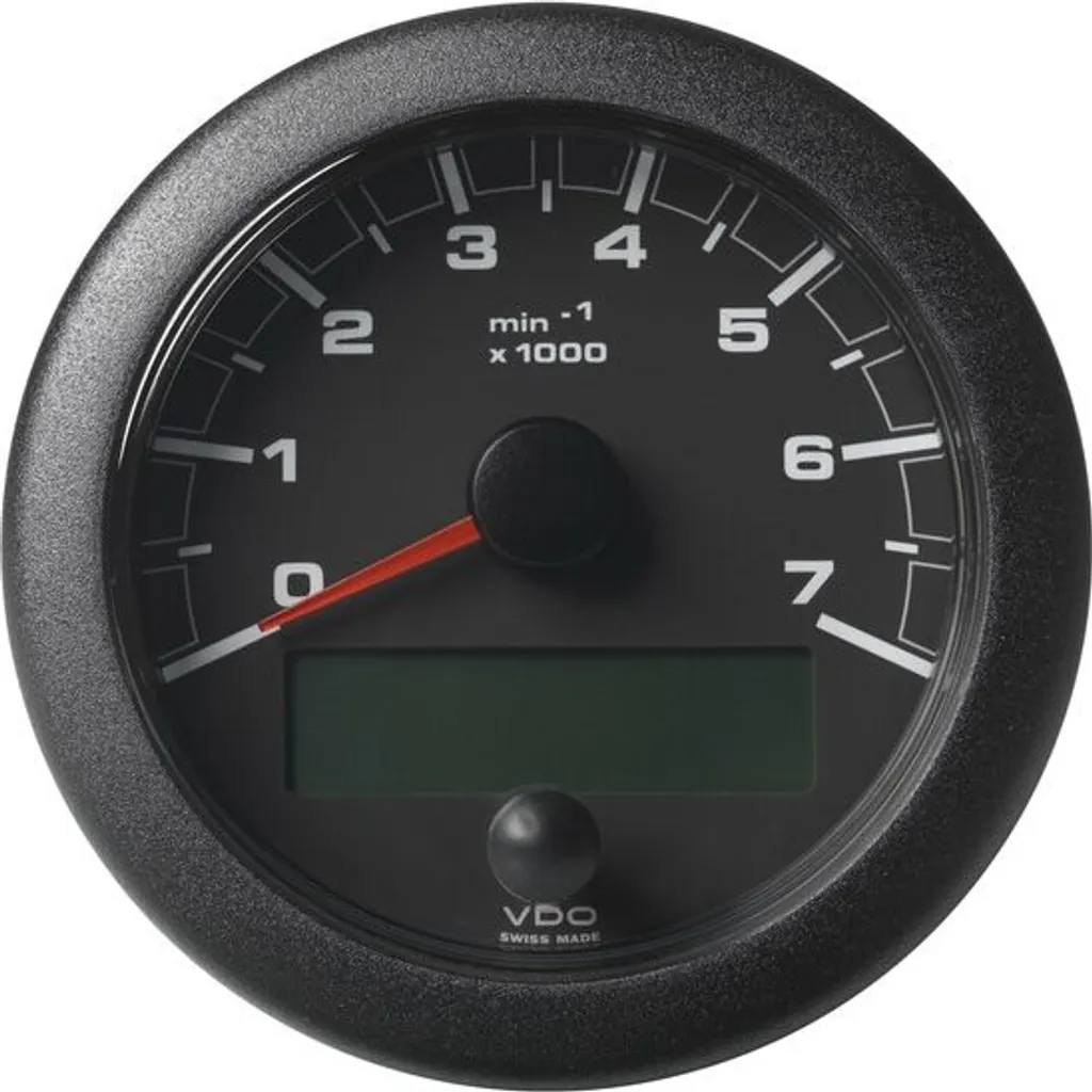 Compte-tours VDO OCL 7000 tr/min 85mm Noir pour Moteur Marin et Auto
