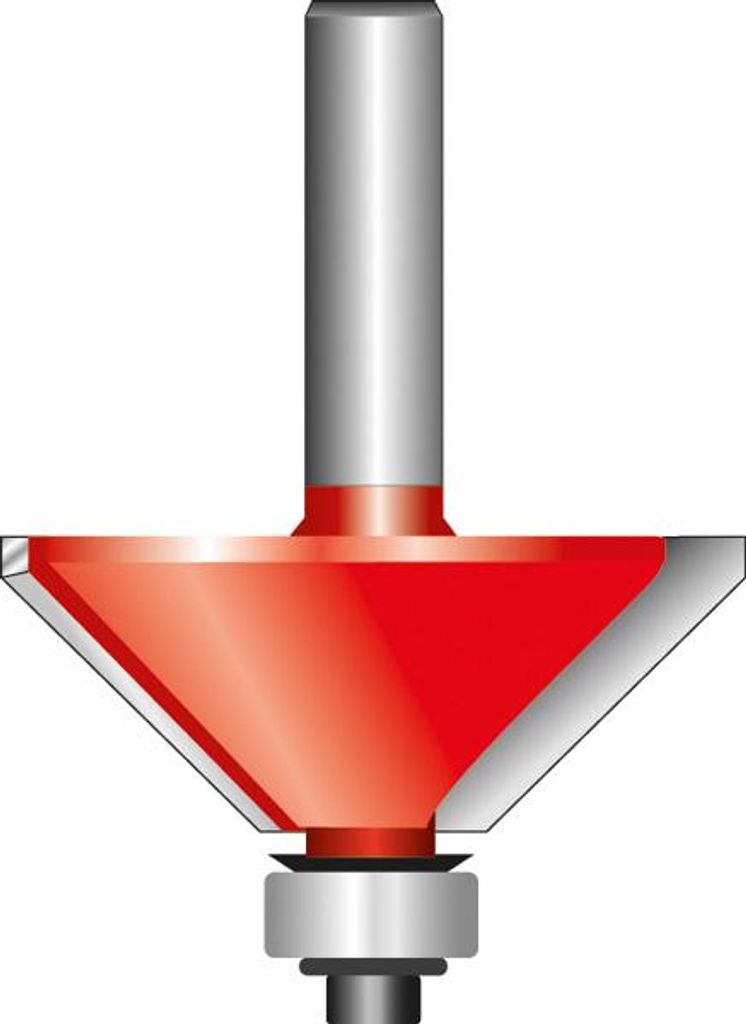 Afvlakfrees voor hout, 8 mm, diameter 16,7 mm, radius 2 mm, Productafbeelding 