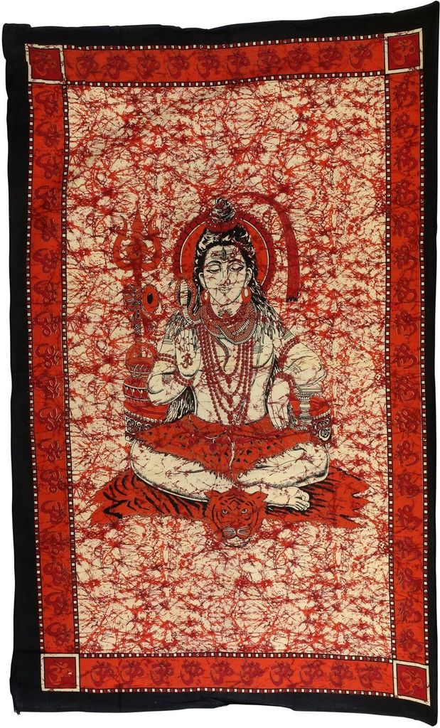 Tagesdecke - Wandtuch - Shiva - rot - 135x210cm