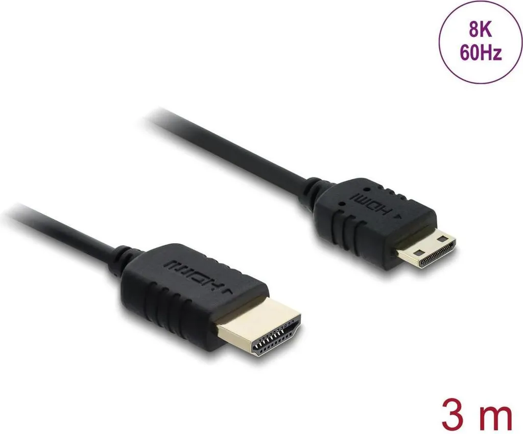 Delock Câble Coaxial HDMI vers Mini HDMI 8K 60Hz - Modèle Haute Vitesse
