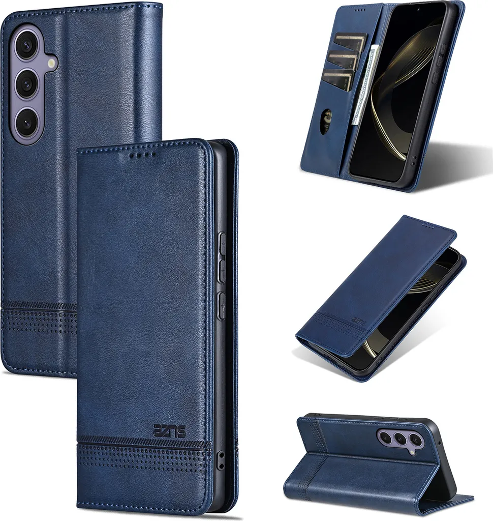 Custodia Samsung Galaxy A56 Pelle Blu: Portafoglio Magnetico e Supporto