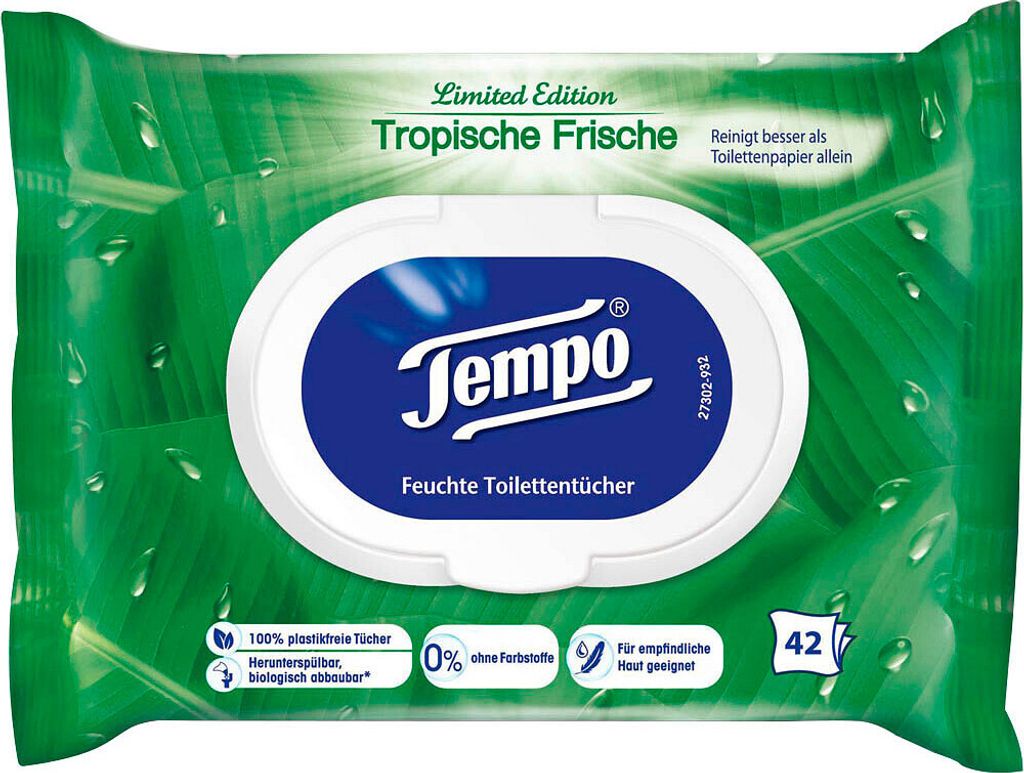 Tempo 836251 Feuchttücher Limited Edition 42 Tücher Obrázek produktu